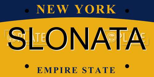 SLONATA New York License Plate