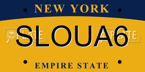 SLOUA6 New York License Plate
