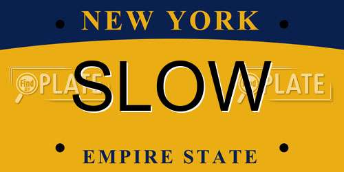 SLOW New York License Plate
