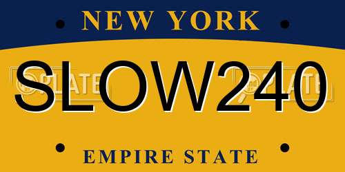 SLOW240 New York License Plate