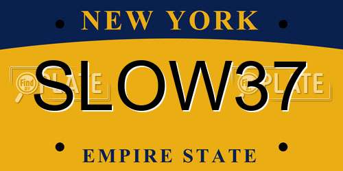 SLOW37 New York License Plate