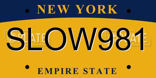 SLOW981 New York License Plate
