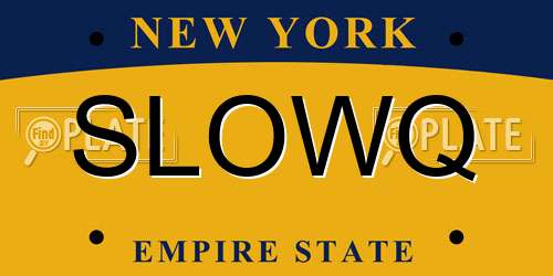SLOWQ New York License Plate