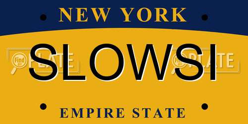 SLOWSI New York License Plate