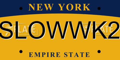 SLOWWK2 New York License Plate