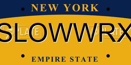 SLOWWRX New York License Plate