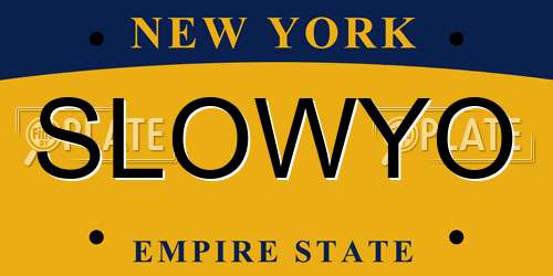 SLOWYO New York License Plate