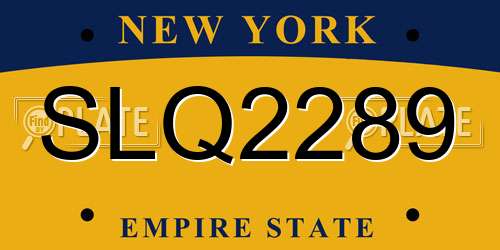 SLQ2289 New York License Plate