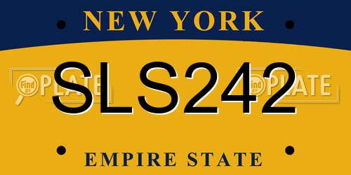 SLS242 New York License Plate