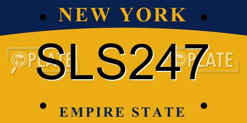SLS247 New York License Plate