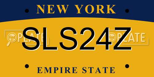 SLS24Z New York License Plate