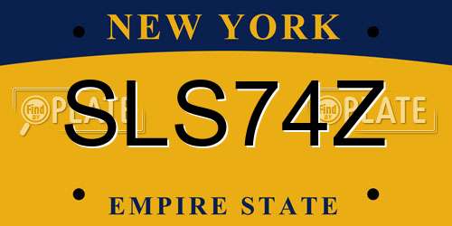 SLS74Z New York License Plate