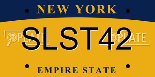 SLST42 New York License Plate