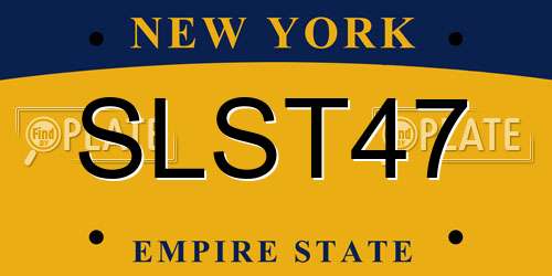 SLST47 New York License Plate