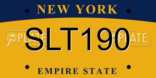 SLT190 New York License Plate