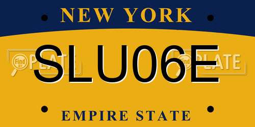 SLU06E New York License Plate