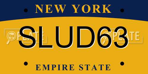 SLUD63 New York License Plate
