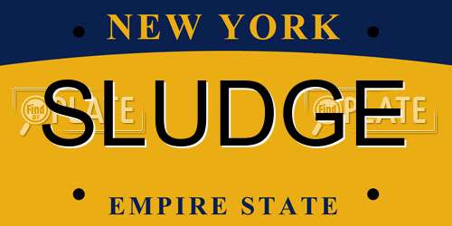 SLUDGE New York License Plate