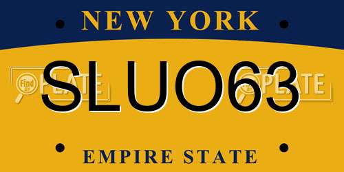 SLUO63 New York License Plate