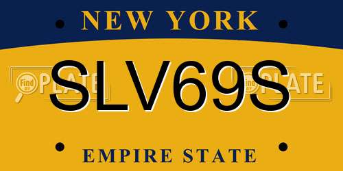 SLV69S New York License Plate