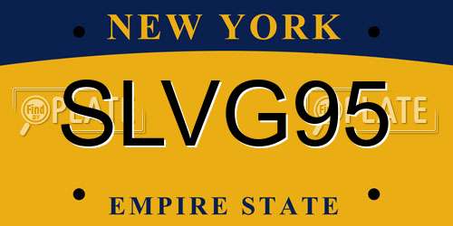 SLVG95 New York License Plate