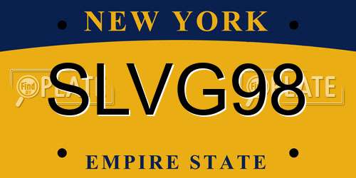 SLVG98 New York License Plate
