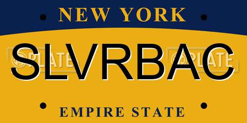 SLVRBAC New York License Plate