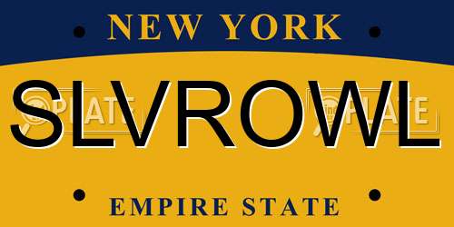 SLVROWL New York License Plate