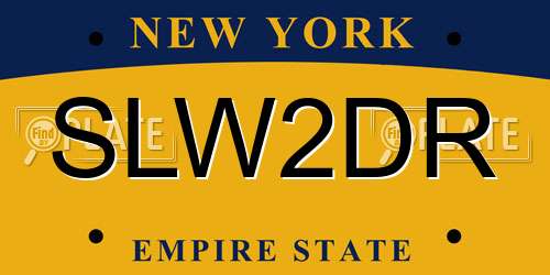 SLW2DR New York License Plate