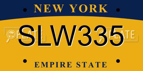 SLW335 New York License Plate