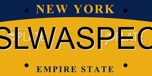 SLWASPEC New York License Plate