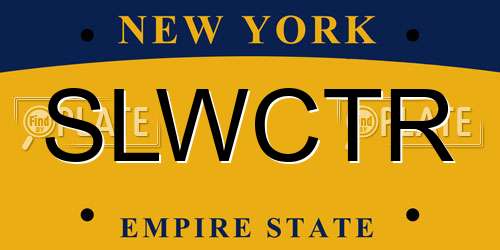 SLWCTR New York License Plate