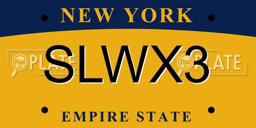 SLWX3 New York License Plate