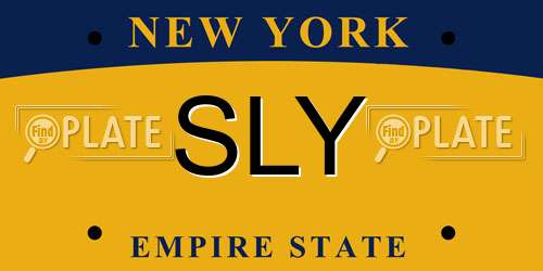 SLY New York License Plate