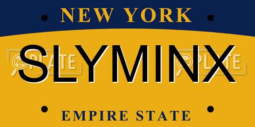 SLYMINX New York License Plate