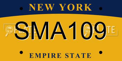 SMA109 New York License Plate