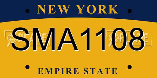 SMA1108 New York License Plate