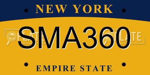 SMA360 New York License Plate
