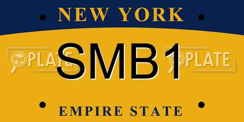 SMB1 New York License Plate