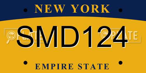 SMD124 New York License Plate