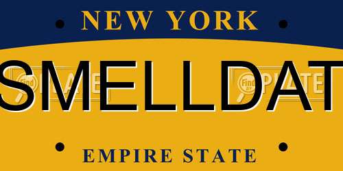 SMELLDAT New York License Plate