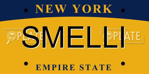 SMELLI New York License Plate