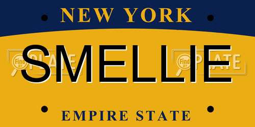 SMELLIE New York License Plate