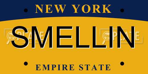 SMELLIN New York License Plate