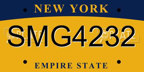 SMG4232 New York License Plate