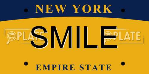 SMILE New York License Plate