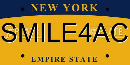 SMILE4AC New York License Plate