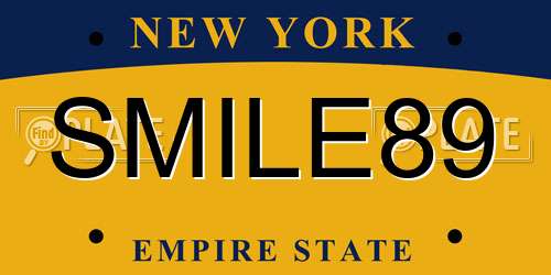 SMILE89 New York License Plate