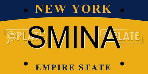 SMINA New York License Plate