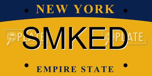 SMKED New York License Plate